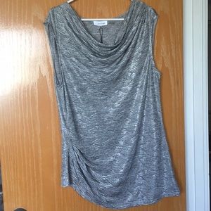 NWOT Calvin Klein silver top